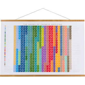Ervas da Medicina Chinesa 36" x 24" Impressão, Acupuntura, Boticário, MTC, Arte de Parede, Herbalismo