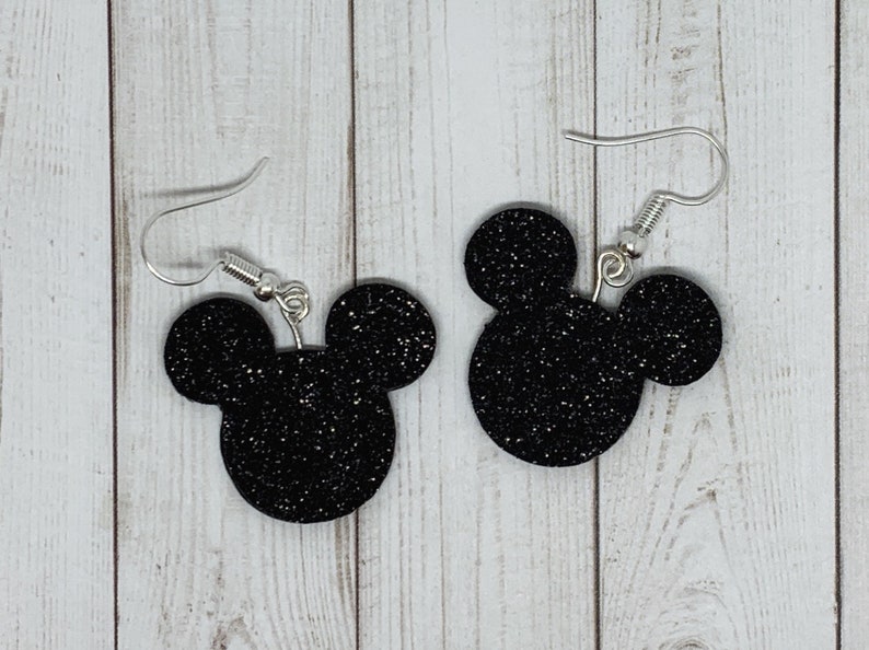 Minnie and Mickey Faux Leather Earrings
