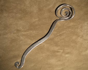 Vintage Patrick Meyer Pewter Spiral Serving Spoon | Modernist Studio Art Metalwork | Organic Sculptural Flatware