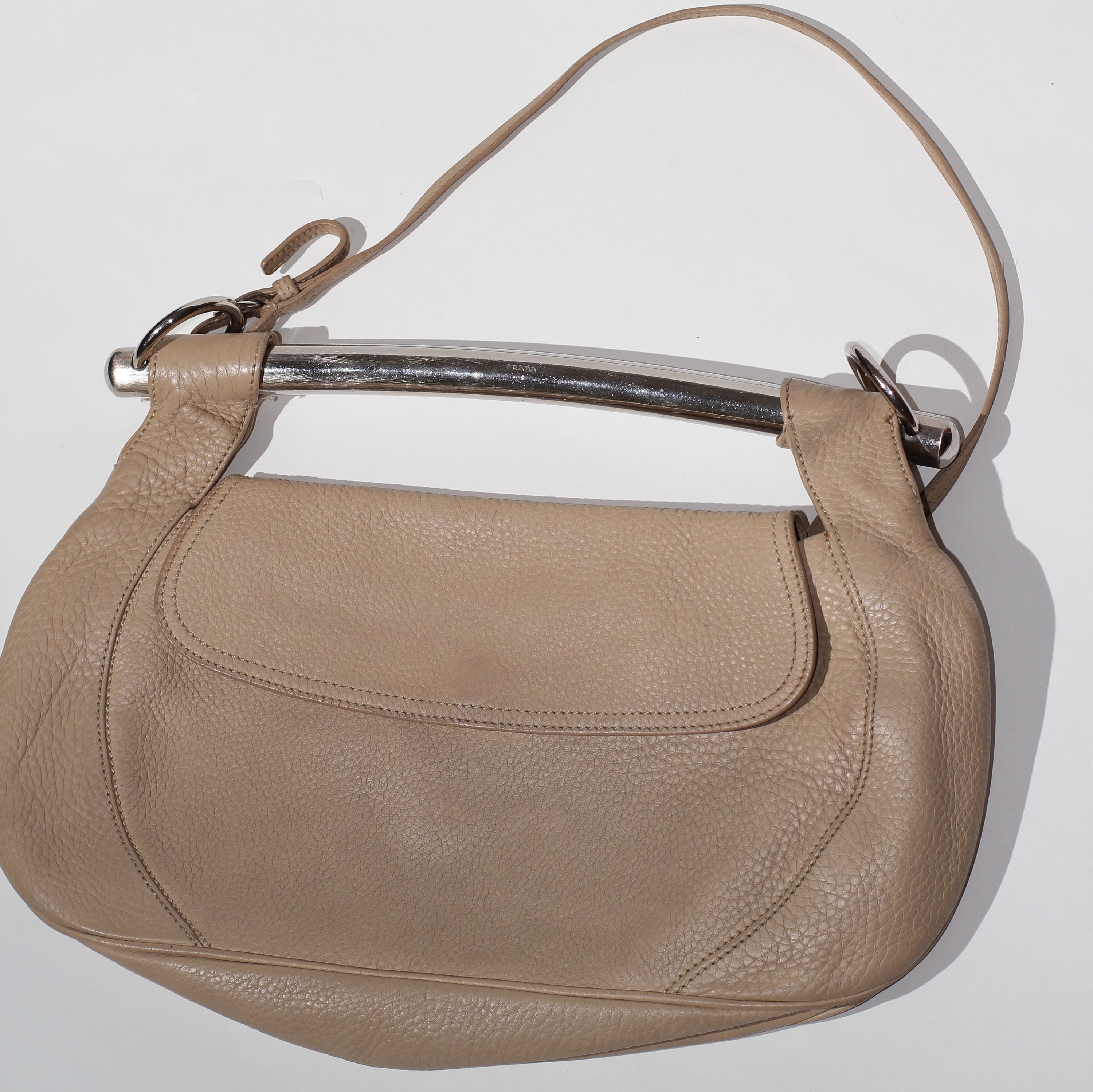 Rare Vintage Prada Vitello Daino Metal Bar Top Handle Bag 2003 - Etsy