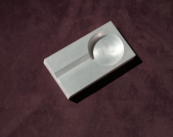 vintage chunky modernist aluminum ashtray (1990s)