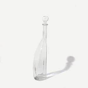 vintage art deco large curved glass decanter