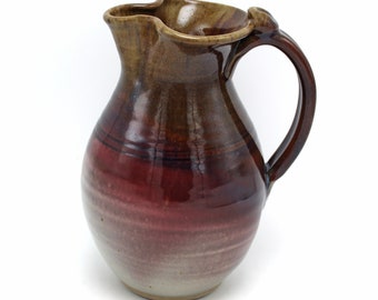 Handmade Pottery Pitcher, Water Pitcher, Stoneware Pitcher, Flower Pitcher, Handmade Farmhouse Pitcher, Serving Pitcher, Christian Pottery