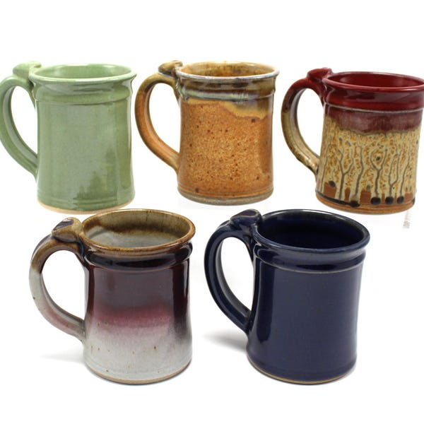 Handmade Stoneware Coffee Mug: 14 oz, Nichols Pottery