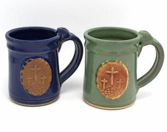 Jesus Cross on Hill of Crucifixion, Limited Edition 14 Ounce Coffee Mug
