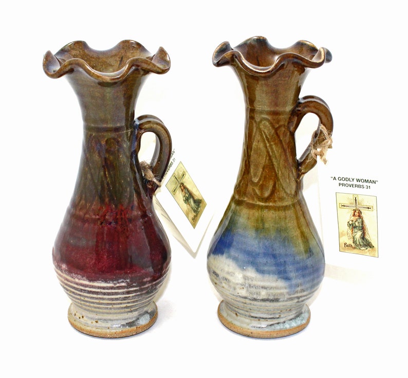 Handmade Christian Gift Anniversary Biblical Pottery Vase Etsy