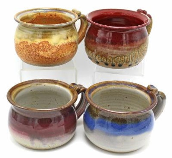Handmade Pottery Soup Mug Stoneware Mug Microwave Safe