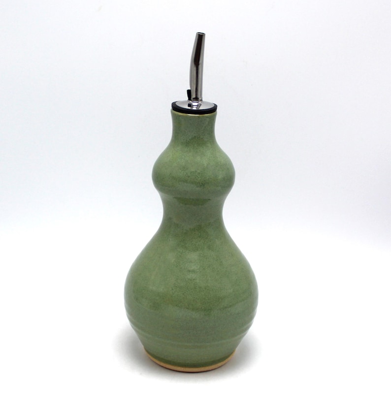 Handmade Pottery Oil or Vinegar Bottle, Stoneware Oil Bottle, Kitchen Soap Bottle, Kitchen Gadget, Wheel Turned Pottery Oil Bottle