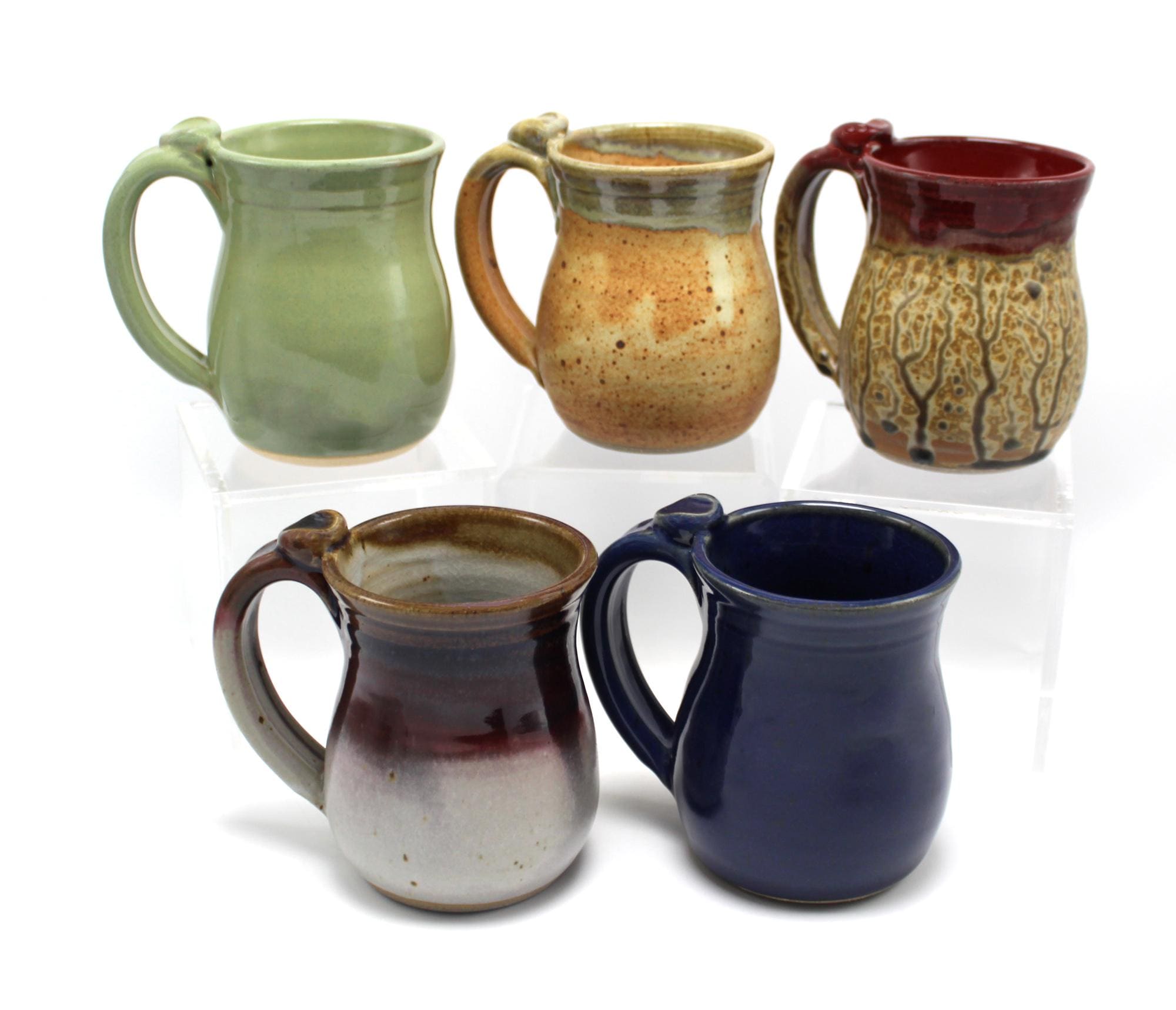 Handmade Stoneware Barrel Mug: 12 oz Ceramic Coffee Mug