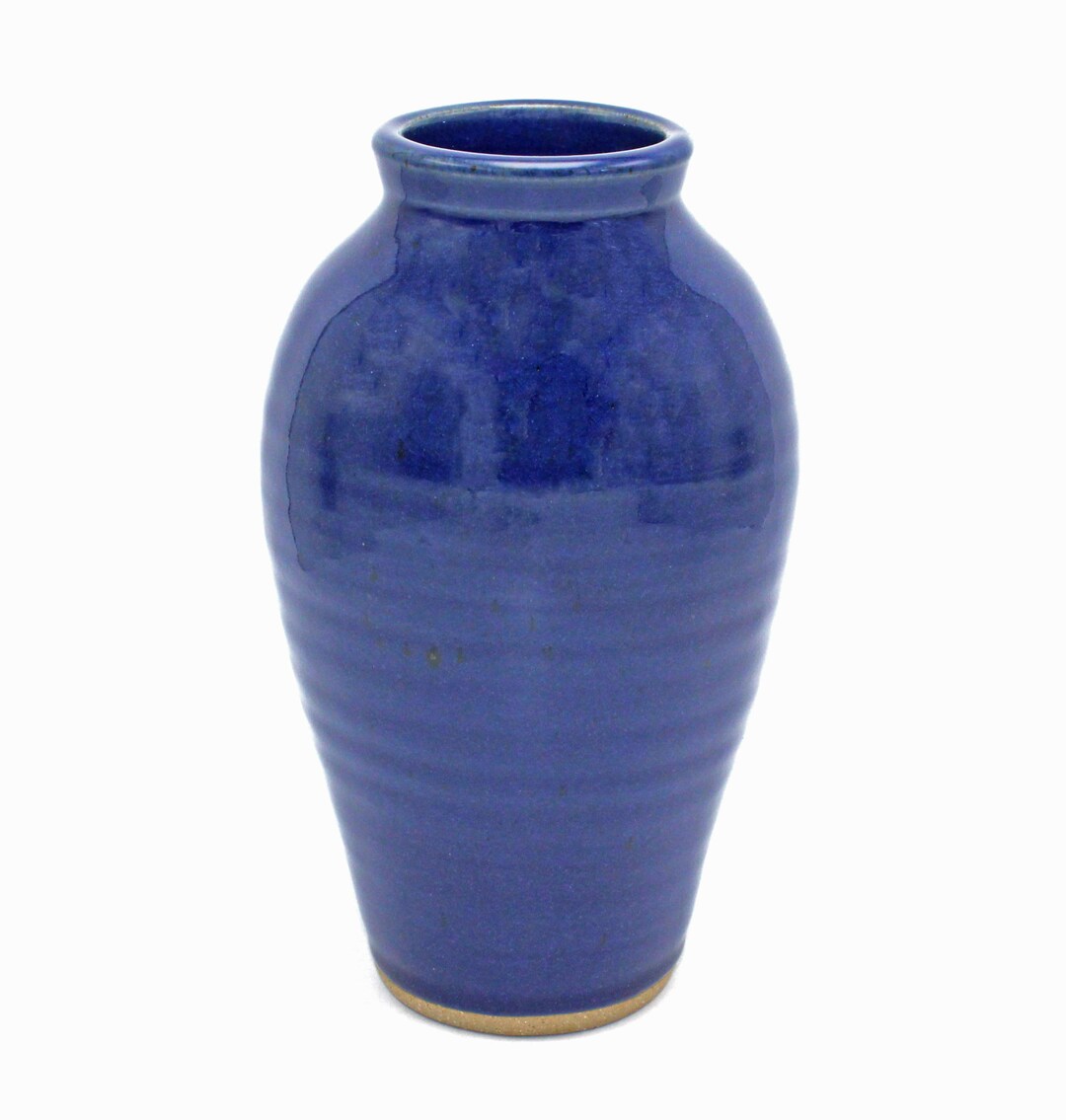 Tall Pottery Vase, Handmade Pottery Blue Vase, Blue Stoneware Vase