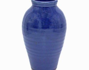 Tall Pottery Vase, Handmade Pottery Blue Vase, Blue Stoneware Vase, Ceramic Vase, Hand Made Pottery Vase, Blue Vase, Gift for Her, Wife Gift