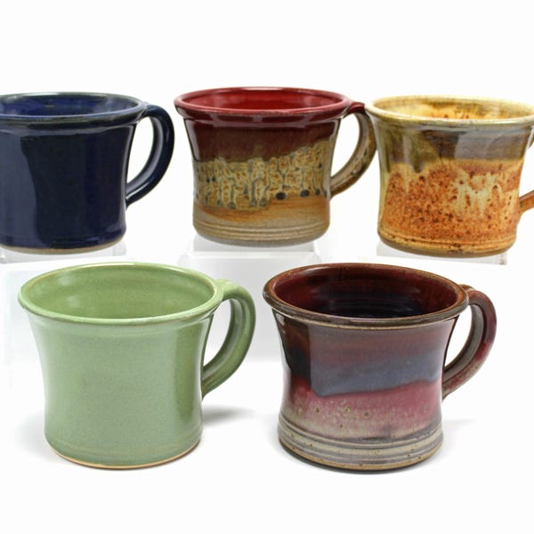 Taza de cerámica hecha a mano de la Guerra Civil: Taza de café grande de cerámica