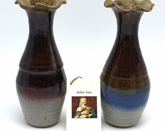 Handmade Esther Pottery Vase: Nichols Bible Pot Collectible