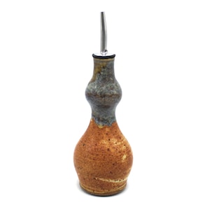 Handmade Stoneware Oil Bottle, Kitchen Soap Dispenser, Nichols Pottery Butterscotch
