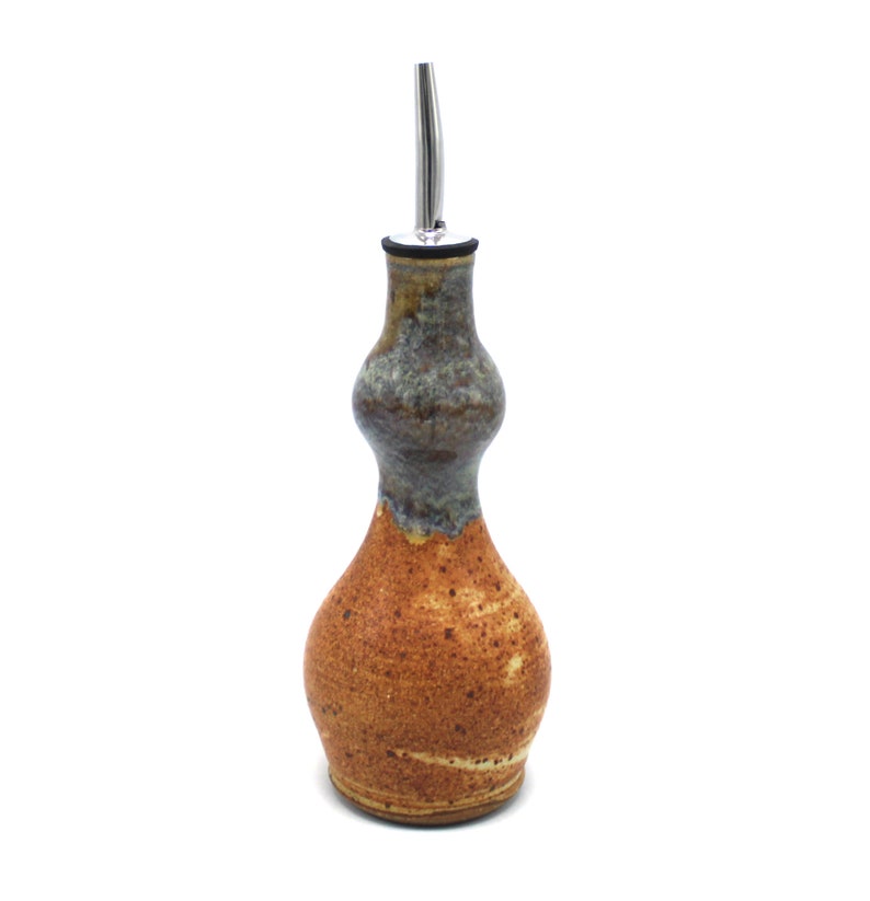 Handmade Stoneware Oil Bottle, Kitchen Soap Dispenser, Nichols Pottery Butterscotch