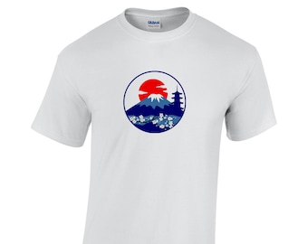 Mount Fuji Landscape T-Shirt - Japanese Cherry Blossom Shirt
