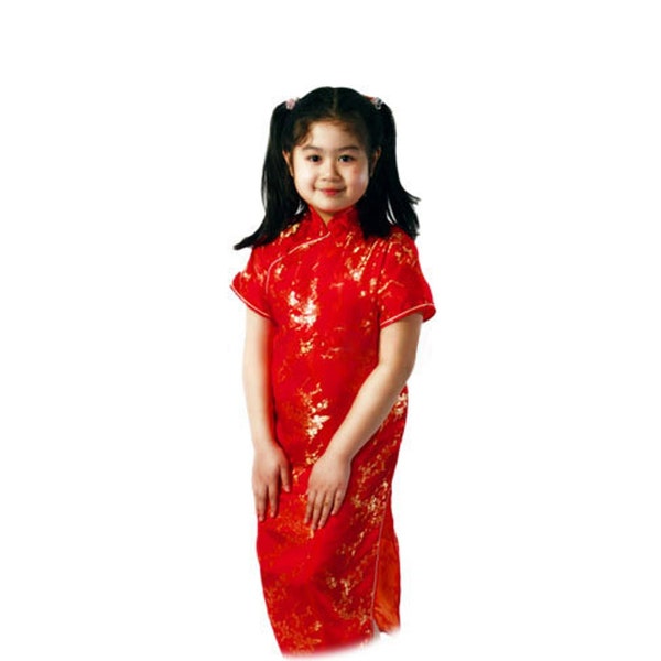 Girls Plum Blossom Chinese Dress - Children's Chinese New Year Dress - Qipao Kids Cheongsam