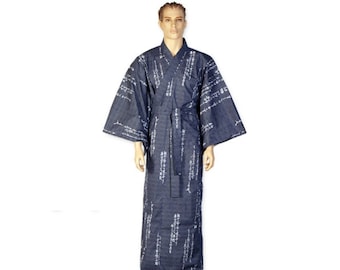 Calligraphy Japanese Yukata Robe for Men and Women - 100% Cotton. Made in Japan