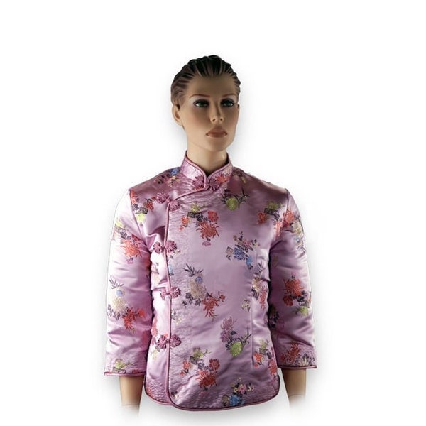 Chrysanthemum Reversible Silk Chinese Jacket with Asymmetrical Lapel - on SALE!