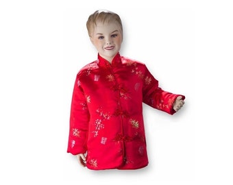 Girls Jacket - Silk Blossoms Reversible Kids Chinese Jacket - On SALE!