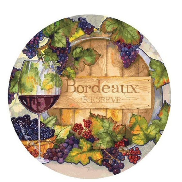 Set of 4 Entertaining, Vineyard, and Wine-Themed Natural Sandstone Coasters