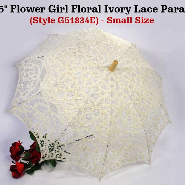 20.5" Flower Girl Lace Parasol - Small Size