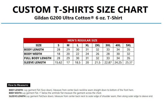 G200 Size Chart