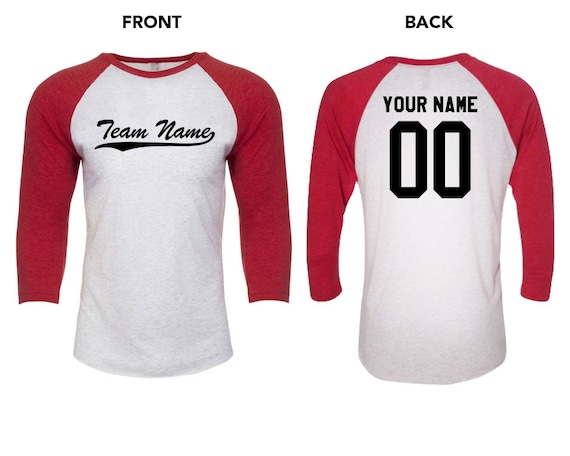 Custom Jersey-style T-shirt 3/4 Sleeve Raglan Baseball Shirt -  Sweden