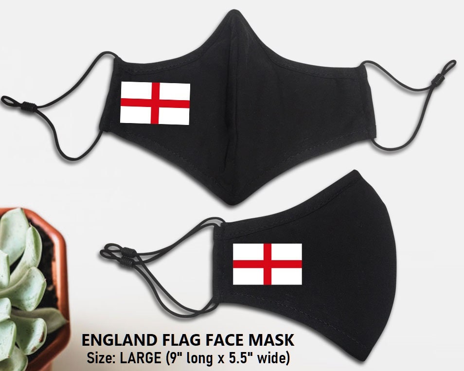 England Flag Face Mask Reusable Premium Black Face Masks Etsy
