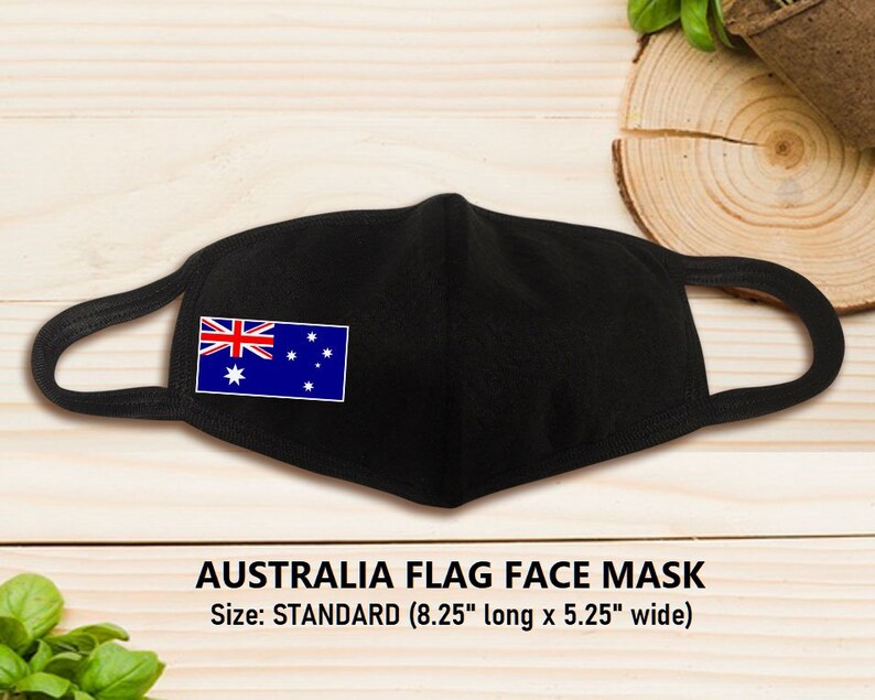 Australia Flag Face Mask Reusable Premium Black Face Masks Etsy