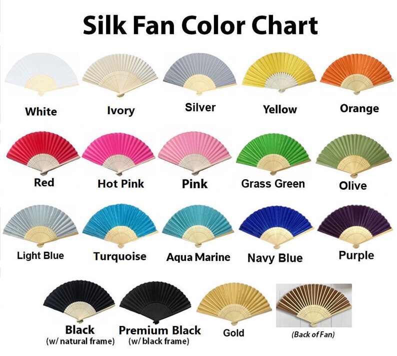 Wedding Silk Fans Hand Fan Favors Chinese Folding Fans 5 Silk Hand Fan