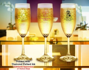 12+ Personalized Champagne Flutes - 6 oz. ARC Grand Noblesse Champagne Glass with Faceted Stem