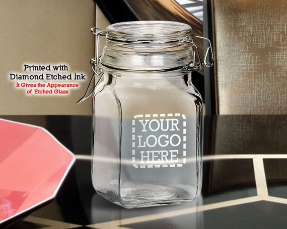 36 Custom Printed 10 Oz. Glass Jars With Locking Lid 