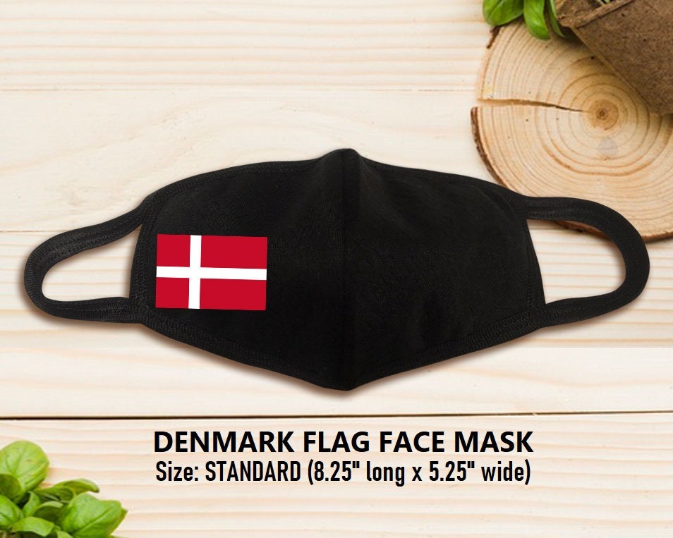 Denmark Flag Face Mask Reusable Premium Black Face Masks Etsy