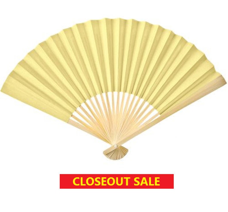 9 Light Yellow Paper Fans Set of 10 for Wedding Party Etsy
