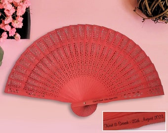 100+ Imprinted Personalized Colored Wood Fans with Side Print