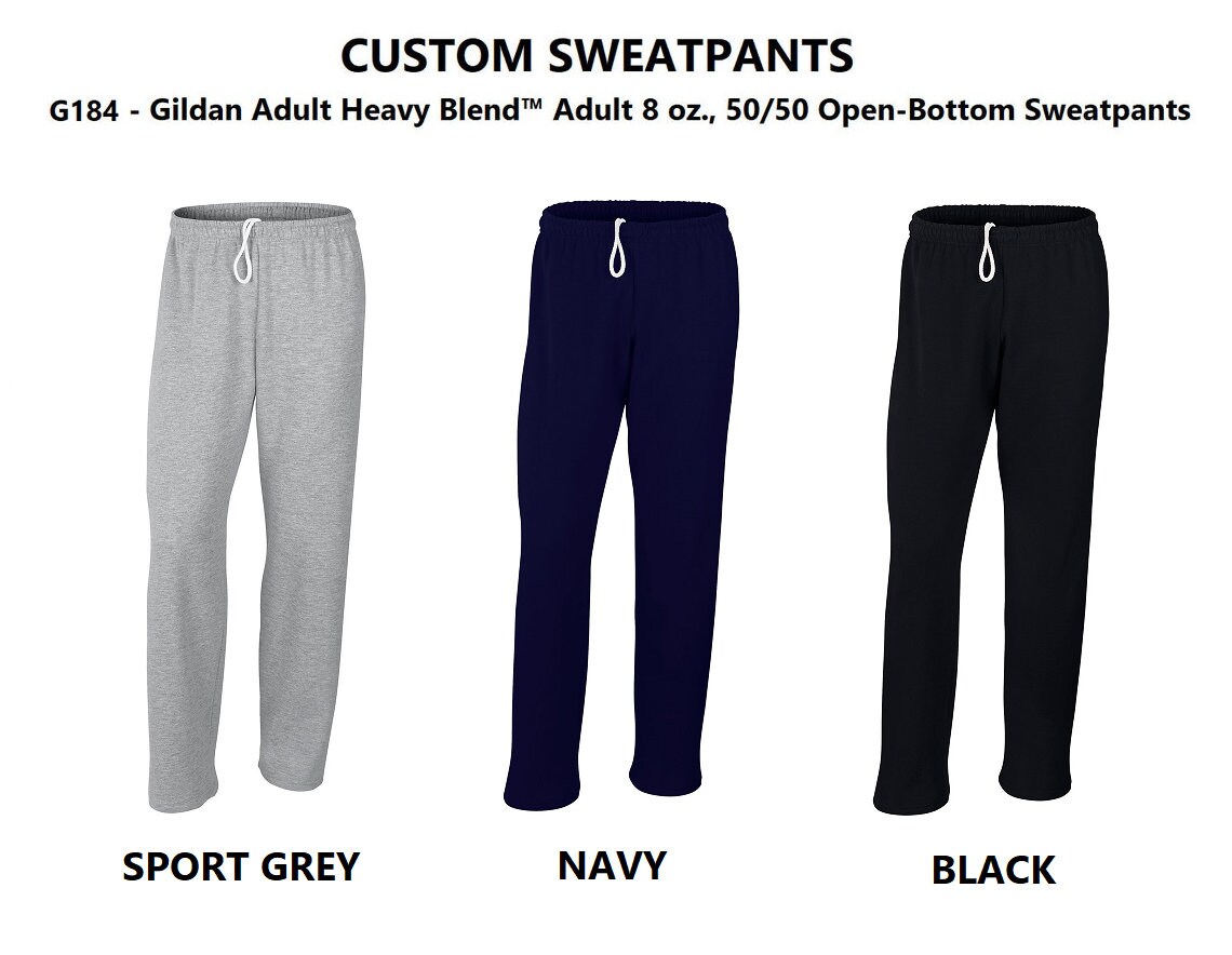 6 Custom Men's Sweatpants 8 Oz. Gildan Heavy Blend™ 50/50 Open