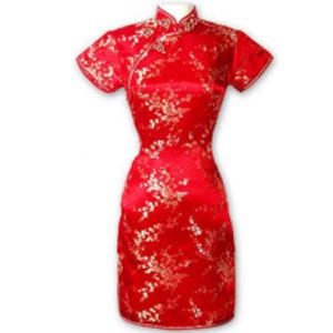 Plum Blossom Chinese Dress - Qi Pao (Knee-Length)