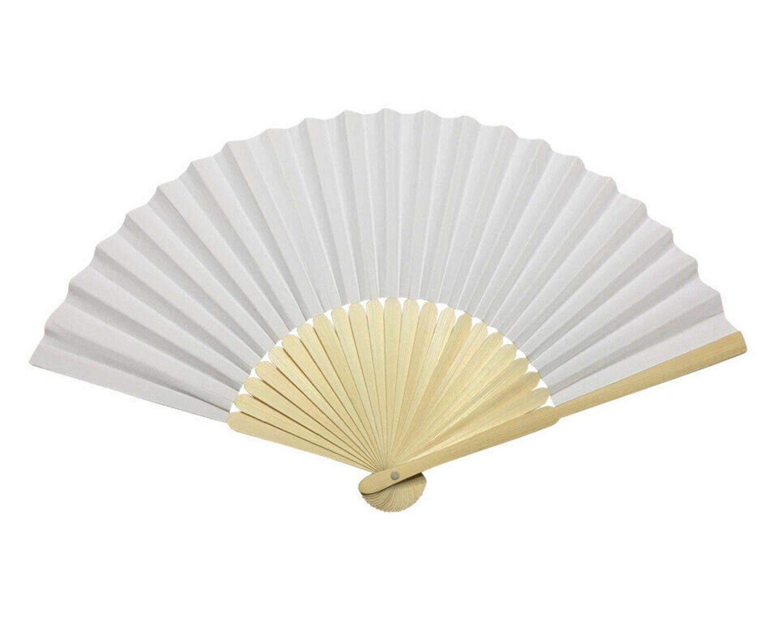 Set of 5 Premium White Paper Fans with Natural Solid Frame Etsy