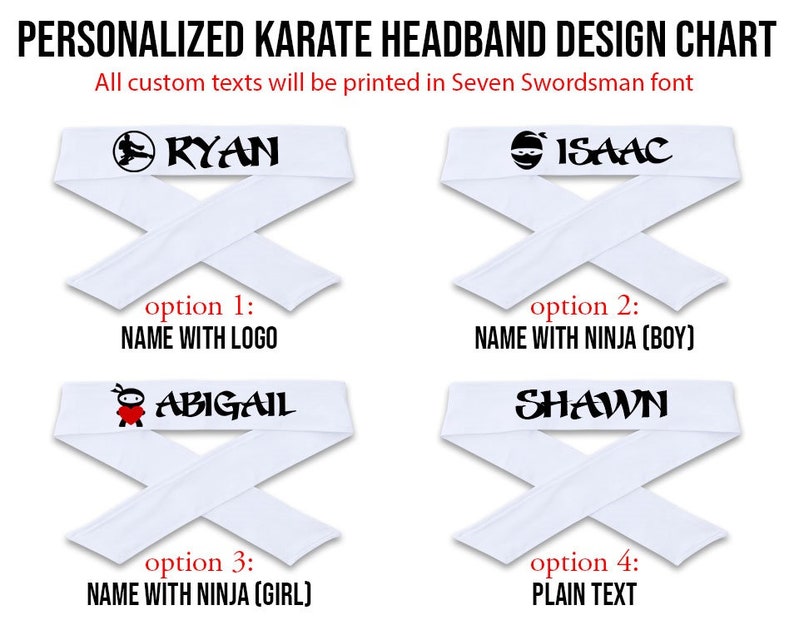 Personalized Karate Headband With Your Name Etsy