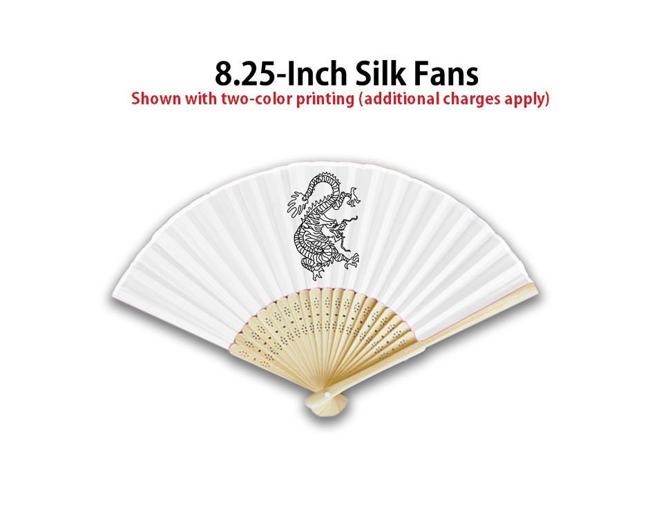 35 Personalized Silk Fans With Front Print Wedding Fans Etsy