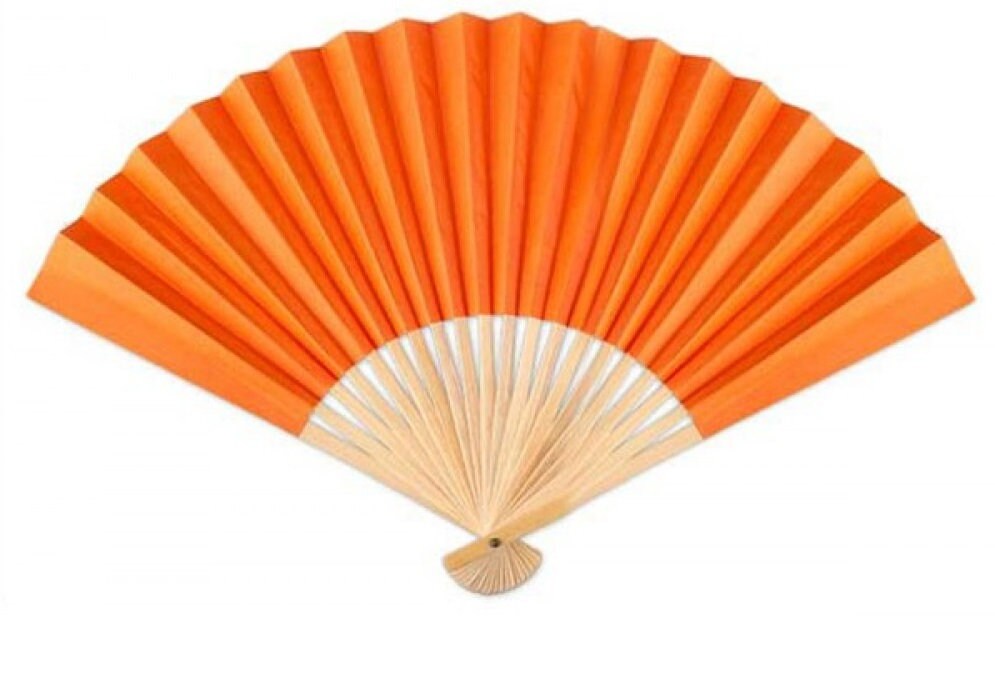 Orange SILK FOLDING FANS Summer Wedding Party FAVORS Gift Decorations Dinner Orange SILK FOLDING FANS Summer Wedding Party FAVORS Gift Decorations Dinner