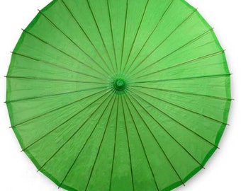 32" Spring Green Paper Parasols (Set of 36), Wedding Umbrellas, Chinese and Japanese Umbrellas