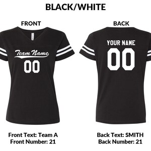 LAT 3537 Women's Short Sleeve V-Neck Cotton Football T-Shirt - S-2X, Solid Colors
