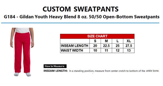 Gildan Sweatpants Youth Size Chart