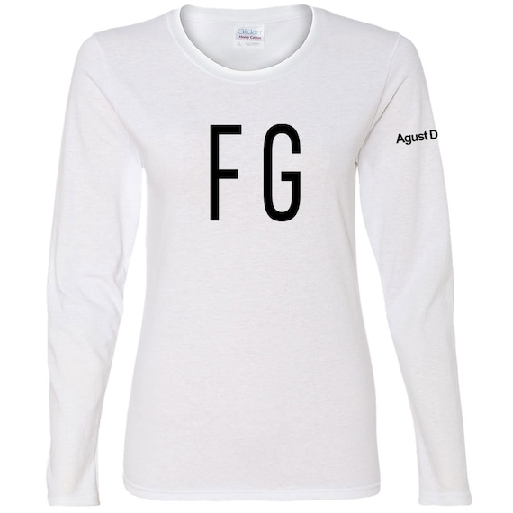 BTS Suga Fg inspired Long sleeved Ladies T shirt With Agust D on the Sleeves Etsy Canada