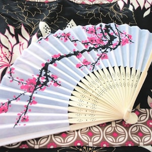 Cherry Blossom Silk Fans (Set of 20)