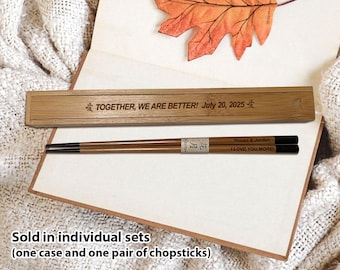 Engraved Bamboo Chopsticks with Engraved Case