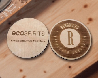 100+ Custom Engraved Wood Coasters - Personalized Coaster Wedding or Party Favors