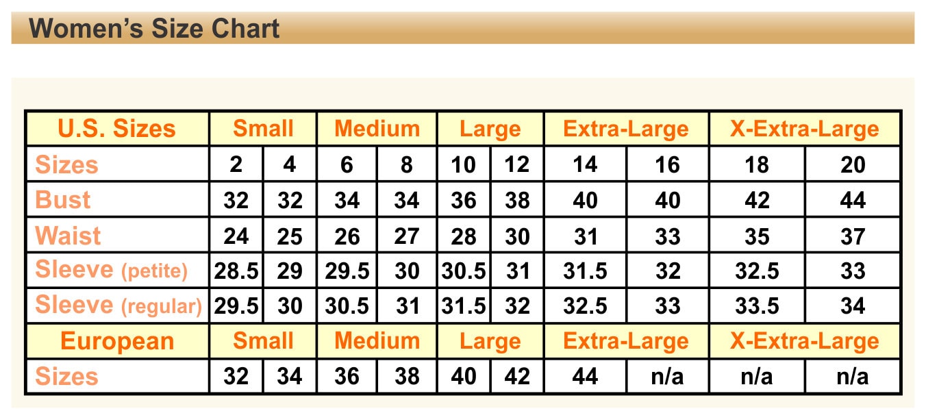 Us To Eu Women's Blouse Size Conversion Chart Conversion
